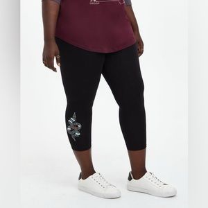 Torrid Harry Potter Slytherin Snake Leggings 1X Black Crop Plus Size